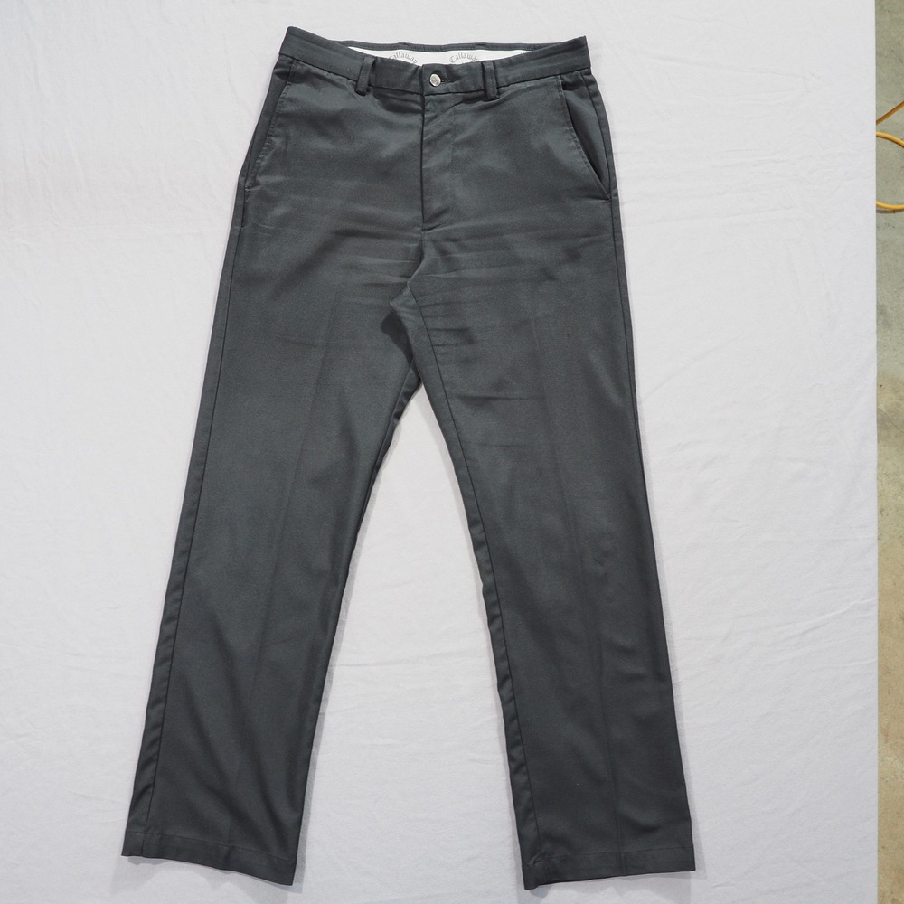 Callaway Golf Pants Men 32x32 Black Flat Front Performance Athletic Dress Casual